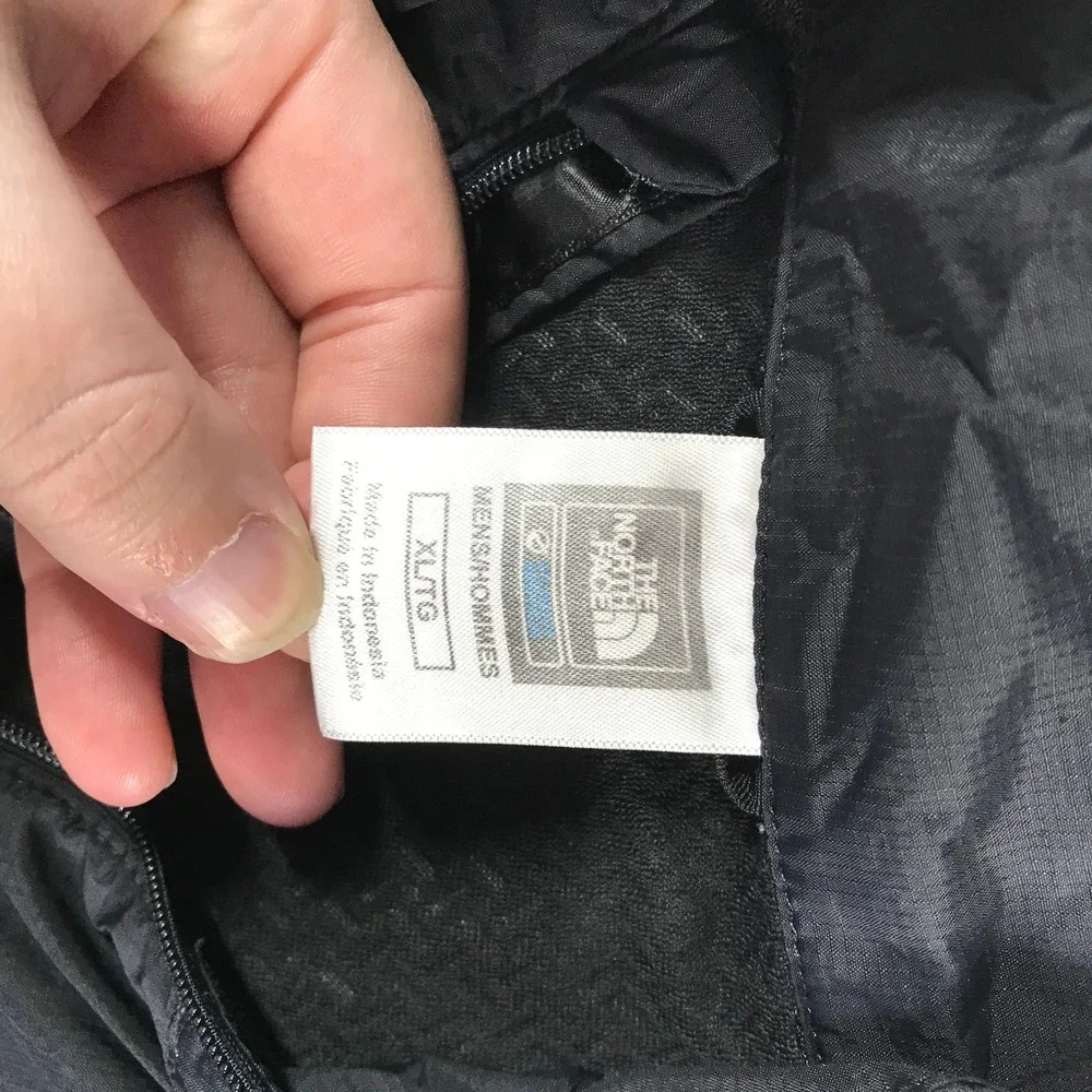 The North Face Mens XL Black Windstopper Full Zip Nylon Ripstop Jacket Venting